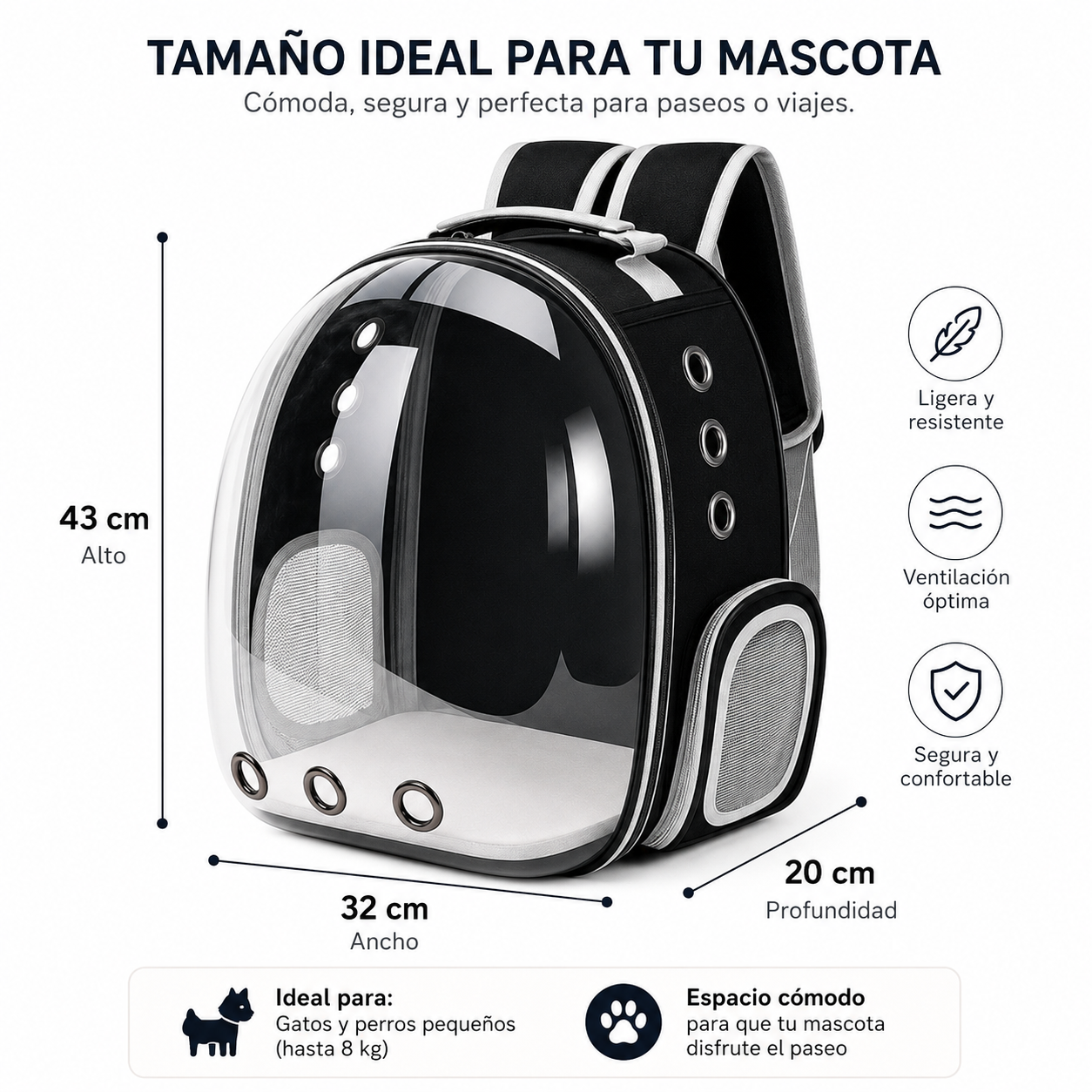 Mochila Burbuja para Gatos y Mascotas 🐱🎒